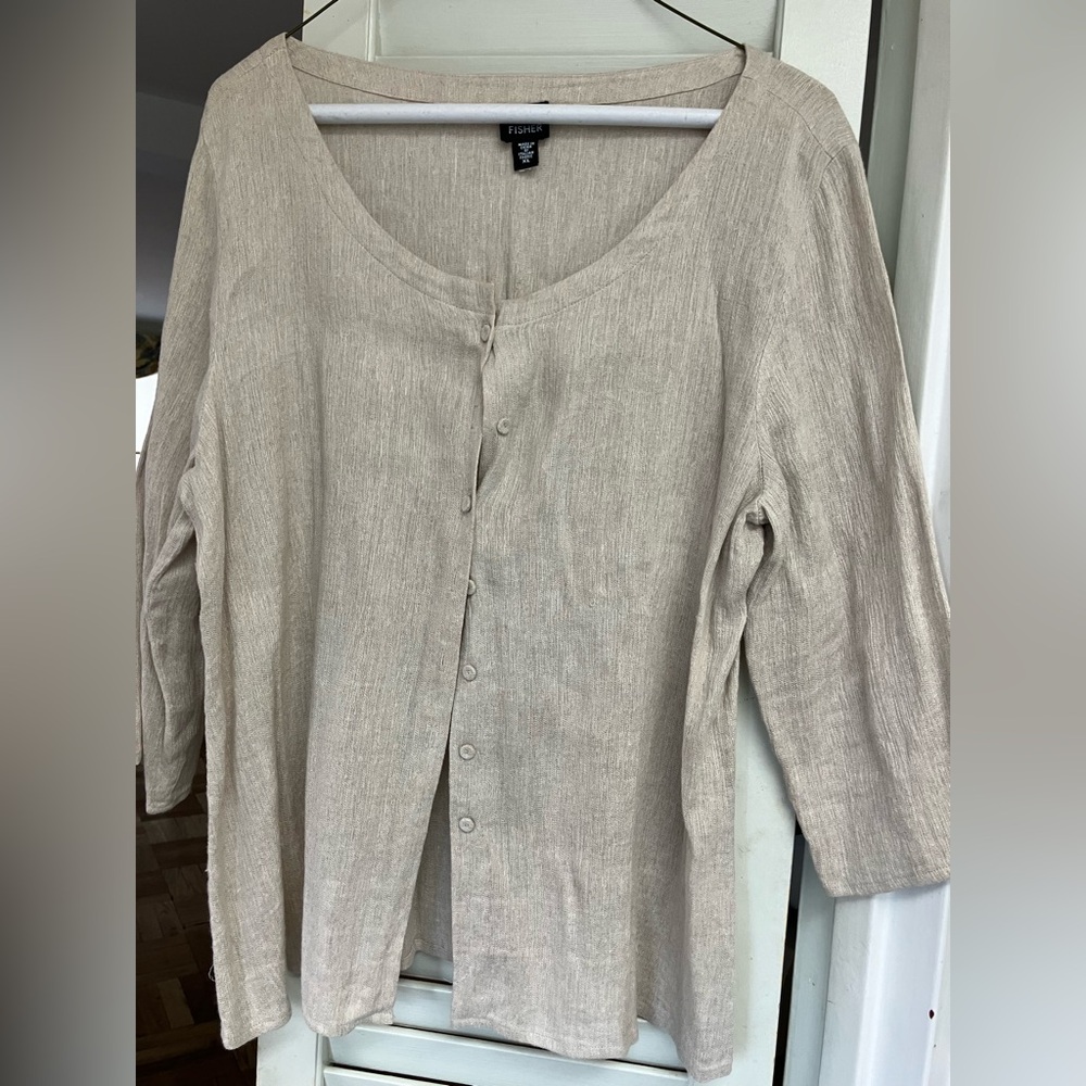 Eileen Fisher Cream Knit Top